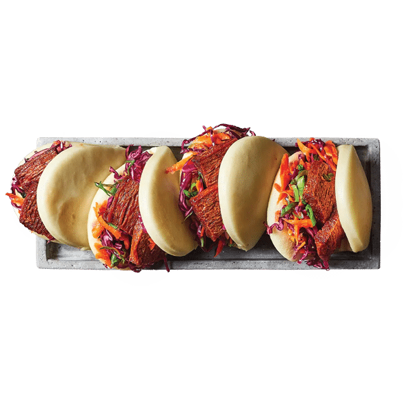 Bao-Brötchen mit Teriyaki glasiertem Redefine Flank  