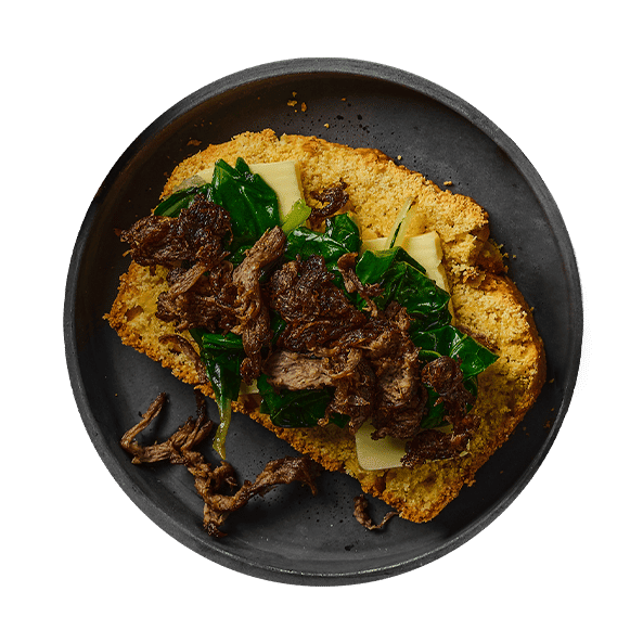 Pulled Beef met gesmoorde spinazie 