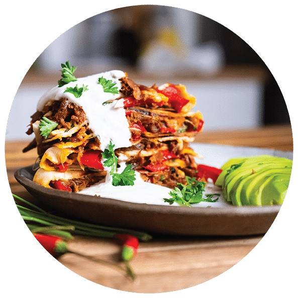 Quesadilla met nieuw-vlees