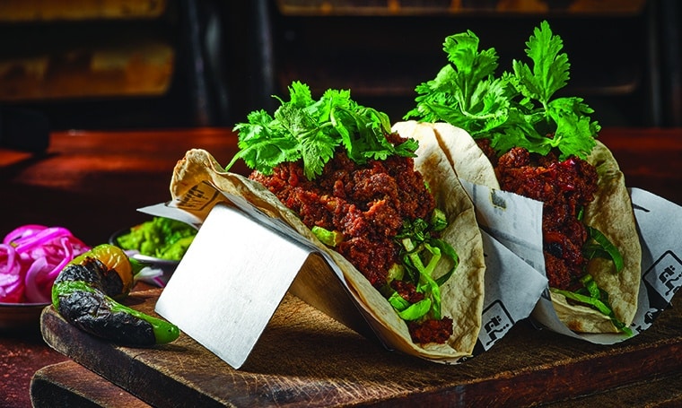 New meat tacos with greens